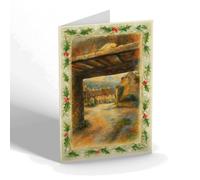 CHRISTMAS CARD - A Peep At Castle Combe - Vintage Art Style