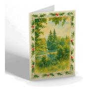 CHRISTMAS CARD - A Scene on Ness Island, Inverness - Vintage Art Style
