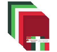 Christmas Card A4, 100 Sheets 5 Colours Rainbow Coloured Card 250gsm for DIY Crafting Scrapbook Decoration