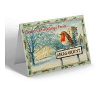 CHRISTMAS CARD - Abergavenny - St. Mary's Church & Priory - Vintage Design