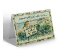 CHRISTMAS CARD - Barry Island - Promenade - Vintage Design b