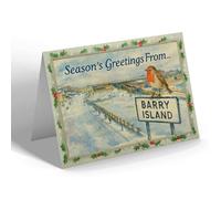 CHRISTMAS CARD - Barry Island - Promenade - Vintage Design c