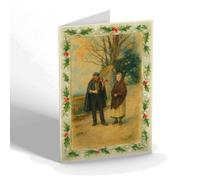 CHRISTMAS CARD - Blarney Castle. The Blind Fiddler - Vintage Art Style
