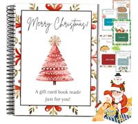 Christmas Card Book, DIY Spiral, Surprises On Every Page, Bound Merry Christmas College Survival Card Book Holder, Greeting Cards Holder for College Student Graduation (White-B)