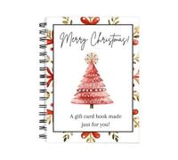 Christmas Card Booklet | Spiral Holiday Card Book for College Student,Hardcover Organizer Booklet for College Student Family Kids Notes Photos Valentines