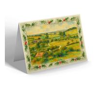 CHRISTMAS CARD - Bourne Valley, Porton - Vintage Art Style