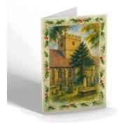 CHRISTMAS CARD - Brecon Cathedral - Vintage Art Style
