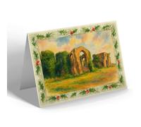 CHRISTMAS CARD - Bromholm Priory Ruins, Bacton-on-Sea - Vintage Art Style