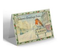 CHRISTMAS CARD - Cardiff - St. Mary's Street - Vintage Design