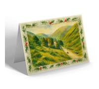 CHRISTMAS CARD - Carding Mill Valley, Church Stretton (b) - Vintage Art Style