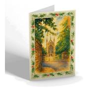 CHRISTMAS CARD - Cathedral from Little Minster St Winchester - Vintage Art Style