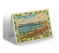 CHRISTMAS CARD - Central Pier, Morecambe (a) - Vintage Art Style