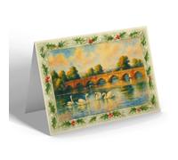 CHRISTMAS CARD - Clopton Bridge, Stratford-on-Avon (b) - Vintage Art Style