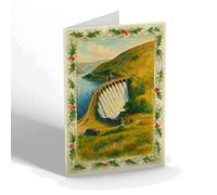 CHRISTMAS CARD - Craig Goch Dam, Elan Valley (c) - Vintage Art Style