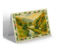 CHRISTMAS CARD - Dovedale from Lovers' Leap, Thorpe - Vintage Art Style