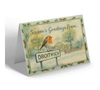 CHRISTMAS CARD - Droitwich - St. Andrew's Brine Baths - Vintage Design
