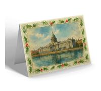 CHRISTMAS CARD - Dublin - The Custom House - Vintage Art Style