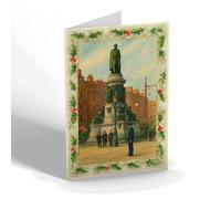 CHRISTMAS CARD - Dublin The O'Connell Monument - Vintage Art Style