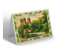 CHRISTMAS CARD - Durham Cathedral (d) - Vintage Art Style
