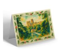 CHRISTMAS CARD - Durham Cathedral from the West (a) - Vintage Art Style