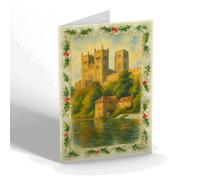 CHRISTMAS CARD - Durham. Cathedral from Weir - Vintage Art Style