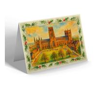CHRISTMAS CARD - Durham Cathedral. The North Face - Vintage Art Style