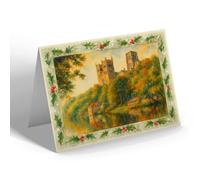 CHRISTMAS CARD - Durham Cathedral. View from Prebends Bridge - Vintage Art Style