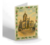 CHRISTMAS CARD - Edinburgh. St Giles Cathedral (b) - Vintage Art Style