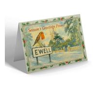 CHRISTMAS CARD - Ewell - St. Mary's Church - Vintage Design