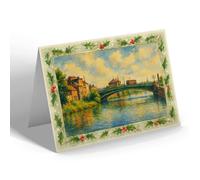 CHRISTMAS CARD - Exe Bridge, Exeter (b) - Vintage Art Style