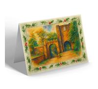 CHRISTMAS CARD - Exeter. Rougemont Castle - Vintage Art Style