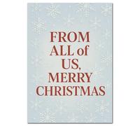 Christmas Card Extra Large A4 - From All of Us Snowflake Design - XL Group Greeting for Office, School or Family - Big Bold Typography Festive Card - Special Large Xmas Greeting - UK Made Eco-Friendly