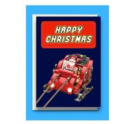 Christmas Card featuring Lego Building Bricks | Girl, Boy or Adult Christmas Card for any age | Comes with an envelope | Designed & made in the UK