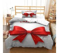 Christmas Card-festive Holiday Design_2 Duvet Cover Sets 2 PCS Hotel Quality Quilt Cover Bedding Set Bed Covers with Pillowcases with Zipper Closure Ultra Soft Anti Allergic Microfiber Single（135x200c