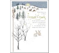 Christmas Card for a Special Couple - Die-Cut Illustrated Winter Scene Design