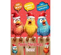 Christmas Card For Boss (Funny Birds It's Christmas Already) - Humour Joke Greeting Card for Xmas - Special Xmas Card for Him Her Kids Male Female