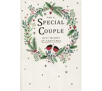 Christmas Card for Couple - Romantic Festive Greeting Card for a Special Couple - Holiday Card with Robins, Wreath & Best Wishes Message