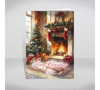 Christmas Card for Gran, Grandmother - Gifts Beneath the Tree & Cosy Fireplace Scene, A5 Traditional Greeting Card with a Special Verse Inside: Gran Christmas Card