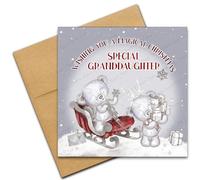Christmas Card for Granddaughter, Wishing You a Magical Christmas Special Granddaughter Card, Sketchy Polar Bear Santa