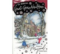 Christmas Card for Great-Grandchildren - “To Special Great-Grandchildren” - Traditional Winter Scene - Large 24 x 16 cm - With Envelope - Have a Magical Christmas