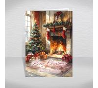 Christmas Card for Great Grandson - Gifts Beneath the Tree & Cosy Fireplace Scene, A5 Traditional Greeting Card with a Special Verse Inside: Great Grandson Christmas Card