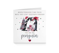 Christmas Card for Him Her - Penguins Find Their Mate (For Partner)
