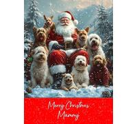 Christmas Card For Mammy (Merry Christmas) - Santa Dogs Greeting Card for Xmas For Her Female