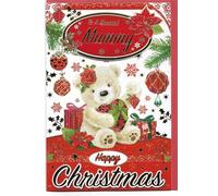 Christmas Card For Mummy 23 x 15 Cm (9 x 6 inches) To a Special Mummy Cute Teddy Happy Christmas Beautiful design with Embellishment