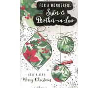 Sister and Brother-in-Law Christmas Card, Festive Xmas Decorations Design, 23 x 15 cm