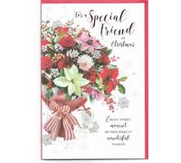Christmas Card For Special Friend 23 x 15 Cm (9 x 6 inches) For A Special Friend at Christmas Flowers