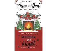 Christmas Card for Special Mum and Dad Fireplace Design
