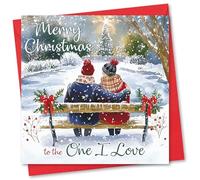 Christmas Card for the One I Love. Christmas Lake Design. Verse Inside. 150x150mm card size. Ecofriendly and Made in U.K.