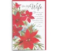 Christmas Card For Wife 23 x 15 Cm (9 x 6 inches) For My Wife You're The Love of My Life and You Deserve a Fabulous Christmas that's Really Amazing Christmas Flowers