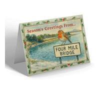 CHRISTMAS CARD - Four Mile Bridge - Inland Sea - Vintage Design